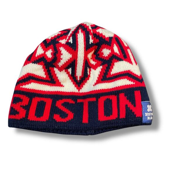 Boston Blue Beanie Hat USA Strong Skull Cap Knit MA Patriotic Toboggan Lot of 2 - Picture 8 of 10